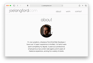joelangford.com demo screenshot